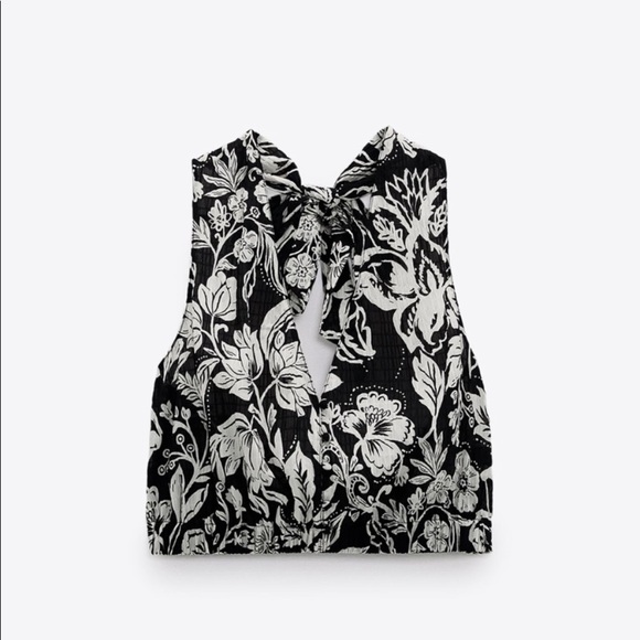Zara floral halter crop top - Picture 2 of 6